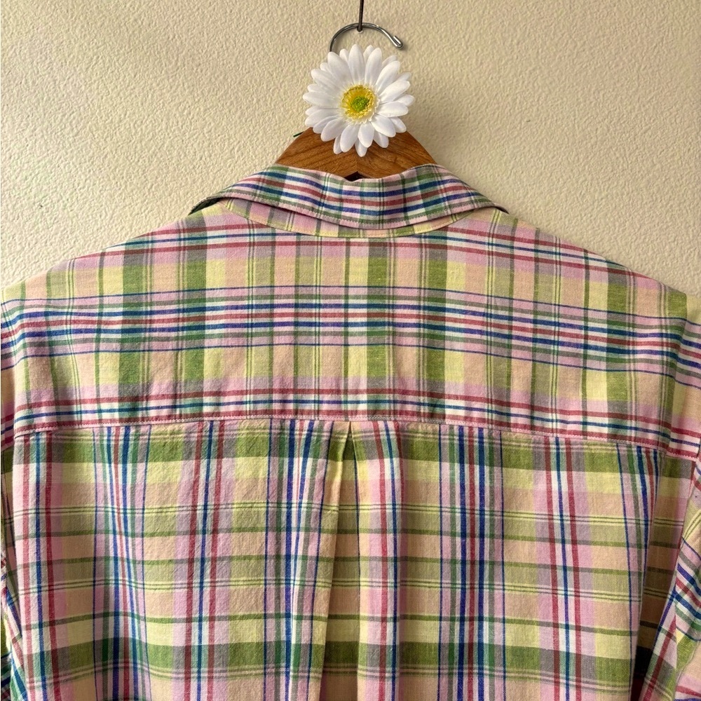 Ines de la Fressange for Uniqlo plaid linen/linen long sleeve shirt dress. NWOT - Picture 6 of 8